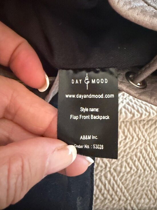 Day & Mood Leather Backpack Braided Flap Snap Drawstring Pockets Gray Bohemian main image 8
